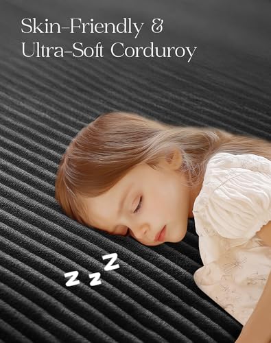 Comfy Cloud Couch with L-Shape Chaise, Modular Sectional Sofa in a Box, Soft Corduroy, Black U67688