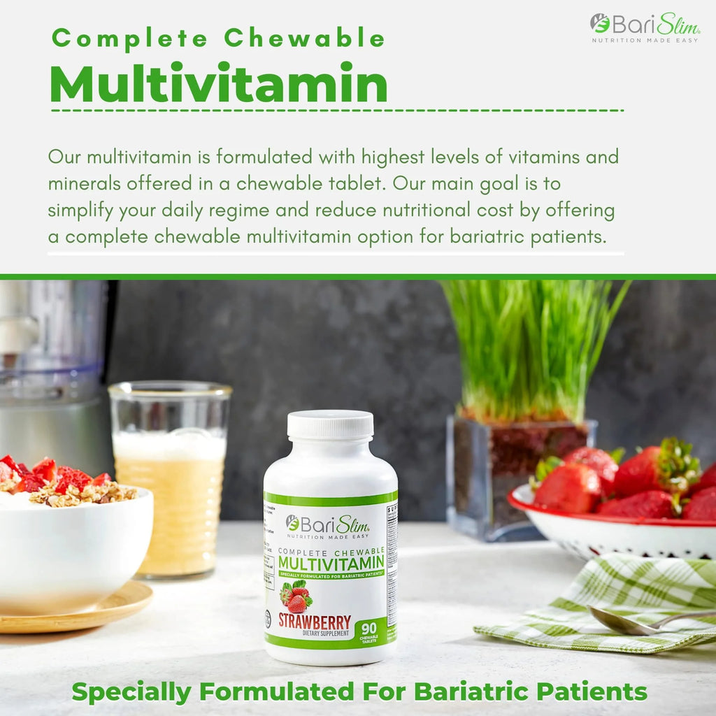 BariSlim Complete Chewable Bariatric Multivitamin Tablets, Strawberry, 90 Count K8591