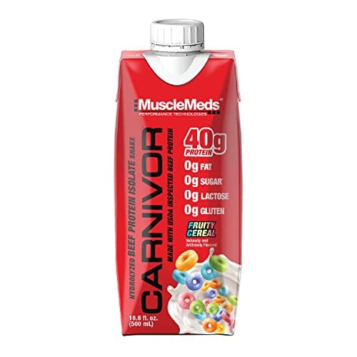 MuscleMeds Carnivor Ready to Drink Protein, Chocolate, 16.9 Fl Oz (Pack of 12) G3657