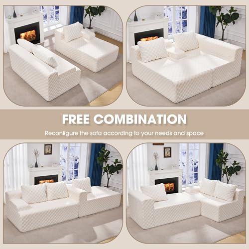 Modular Sectional Sofa L-Shape Couch with Oversized Chaise, Grey Stripe I49459
