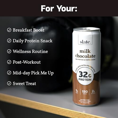 Slate Milk High Protein Vanilla Cream Shake 11 fl oz 12 Cans D455094