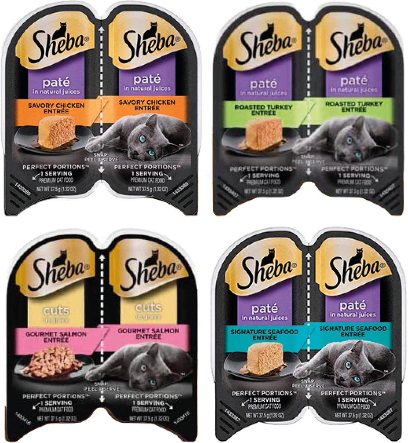 Sheba Perfect Portions Pate Wet Cat Food Cuts in Gravy Variety Pack, 12 Packs T67093