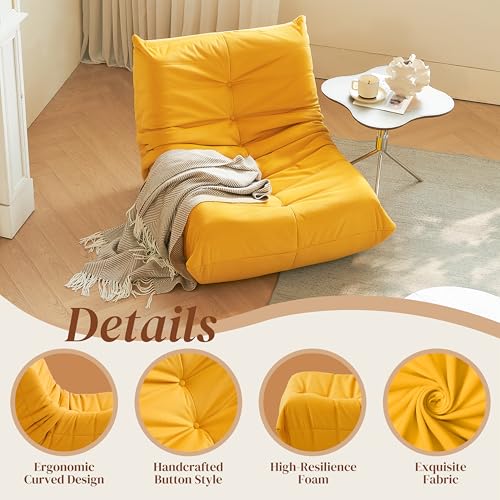 Bean Bag Chair for Adults Suede Microfiber Fireside Floor Chair 3-Seater Beige F151744