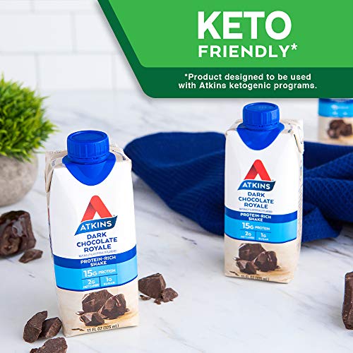 Atkins Creamy Milk Chocolate PLUS Protein Shake, 30g Protein, 12 Count Z1448