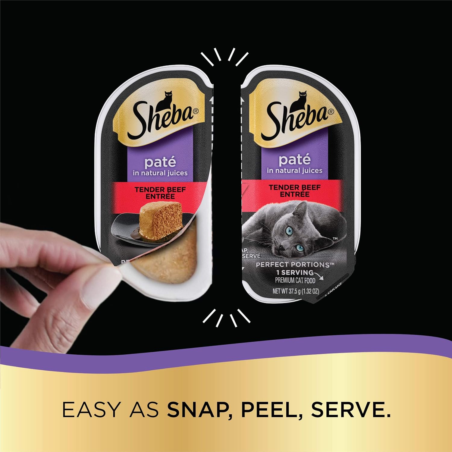 SHEBA Perfect Portions Paté Wet Cat Food Trays, Savory Chicken & Tender Beef, 36 Count A5206