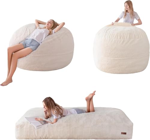 MAXYOYO Giant Bean Bag Chair Bed for Adults, Convertible Floor Sofa G466