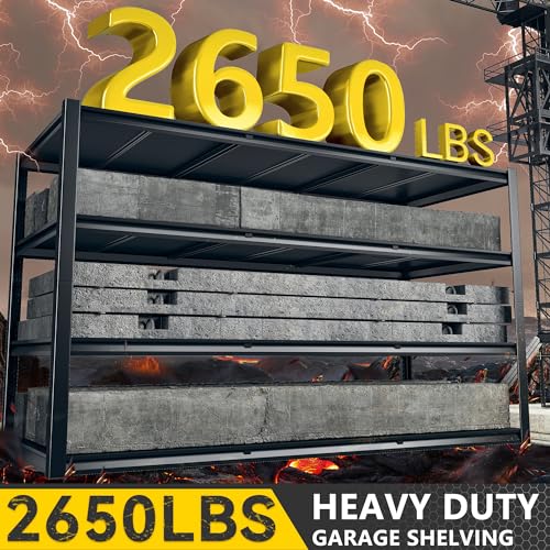 REIBII 60" W Garage Shelving 5-Tier Heavy Duty Metal Storage Shelves B60038