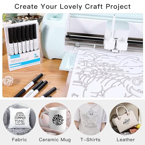 REALIKE Variety Pens for Cricut Maker 3/Maker/Explore 3/Air 2/Air, Black Pens Set of 7 Q28769