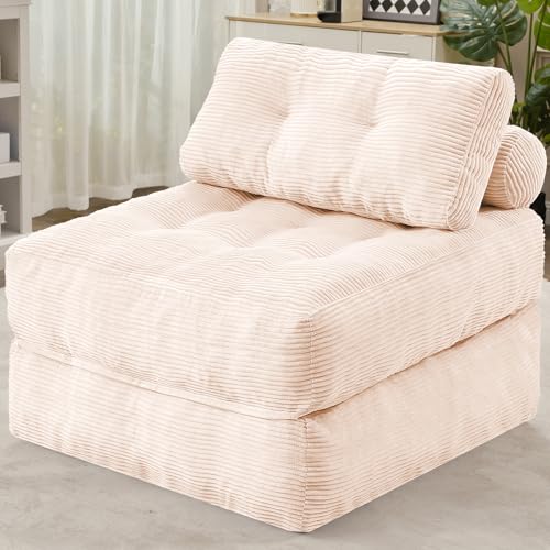 HABUTWAY Folding Sofa Bed Convertible Sleeper Chair with Dual-Pillow, Black D26880