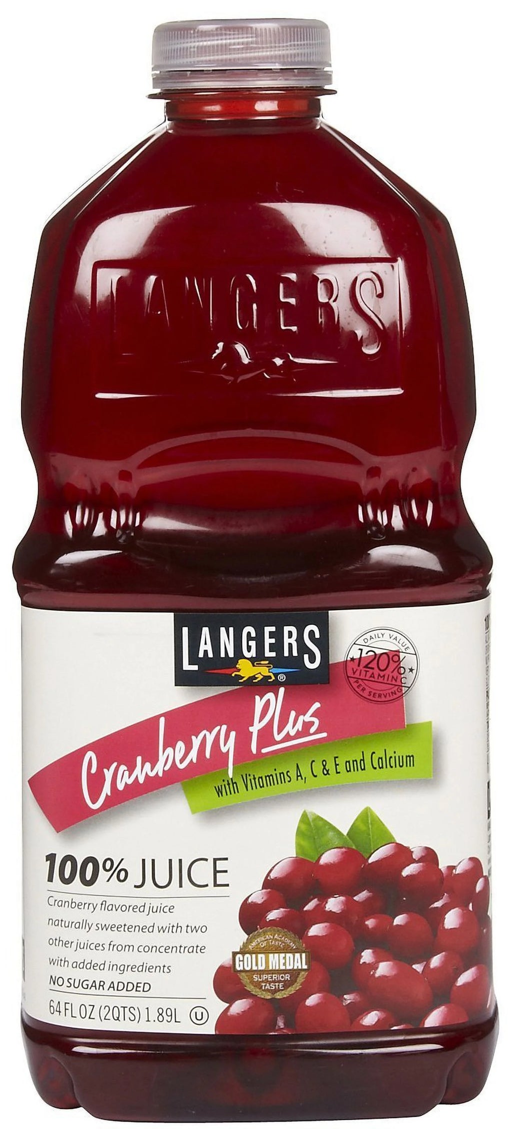 LANGERS CRANBERRY PLUS JUICE PLASTIC BOTTLE 1 CT 64 OZ (Pack of 24)