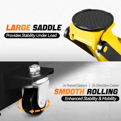 Auto Dynasty 4 Ton Low Profile Floor Jack, Heavy Duty Steel Hydraulic, Yellow B7990
