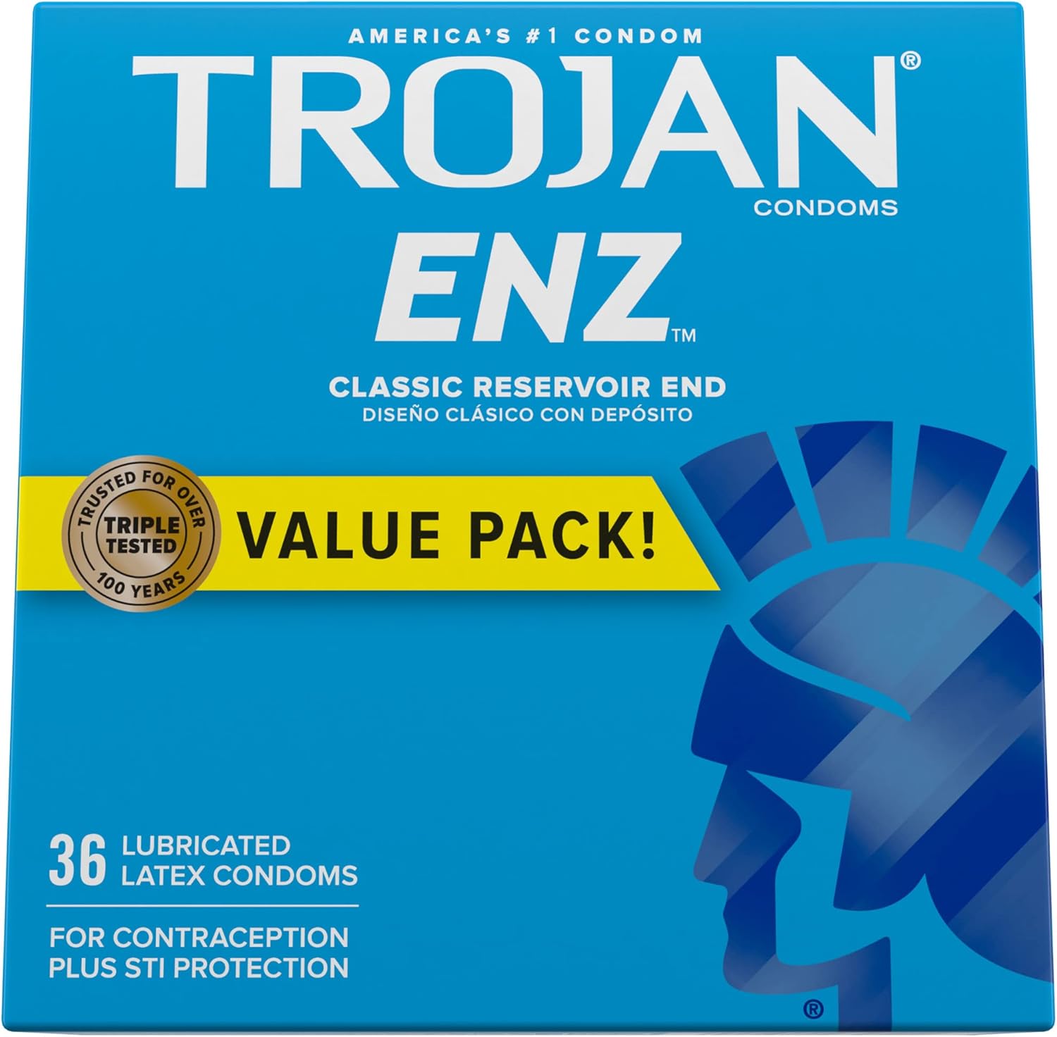 TROJAN ENZ Lubricated Condoms, Latex, 36 Count H473