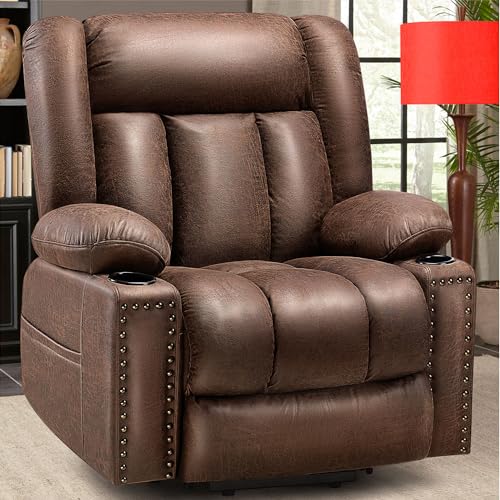 Large Power Lift Chair Recliner for Elderly with Heat and Massage, Dark Brown W500