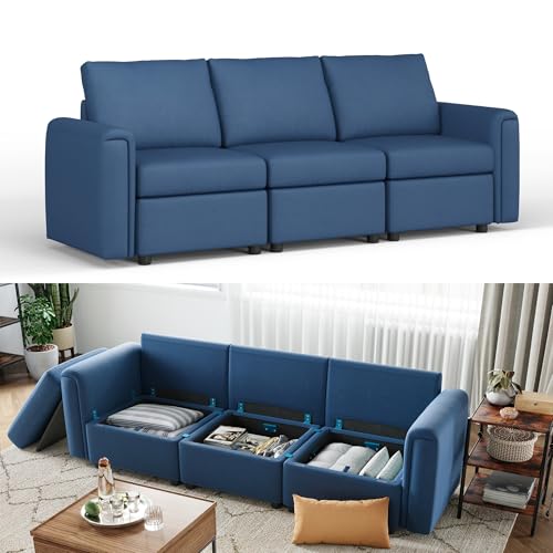 LINSY HOME Modular U Shaped Sectional Sofa with Storage, Blue M8981