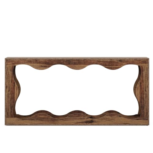Tribesigns 63 Inches Farmhouse Console Table with Storage, Brown T384