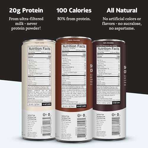 Slate Milk High Protein Dark Chocolate Shake, Lactose Free, 11 fl oz, 12 Cans C31569