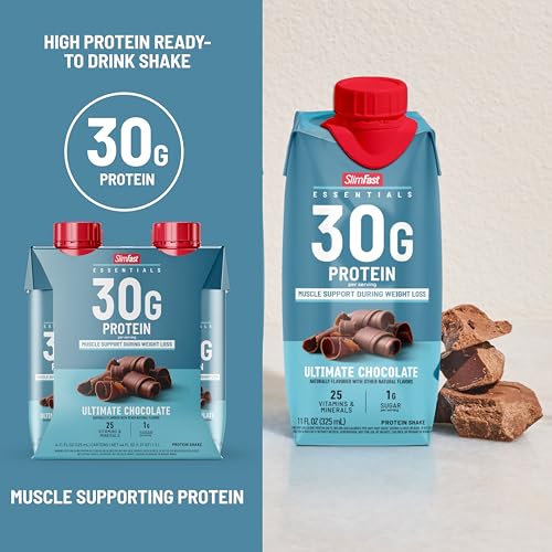 SlimFast Essentials 30g Vanilla Protein Shake, 12 Count F219