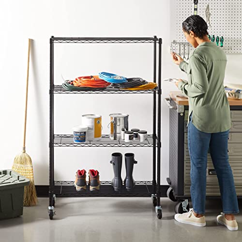 Amazon Basics 5-Shelf Adjustable Steel Wire Rack Storage Shelving, Chrome H984310