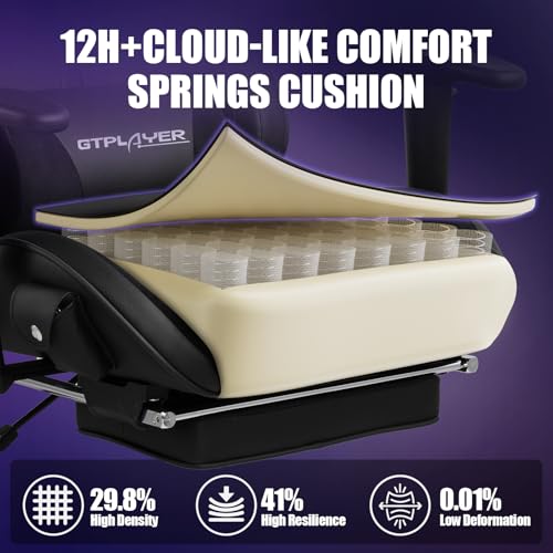 GTPLAYER Gaming Chair with Speakers and Footrest by GTRacing, Black M845420