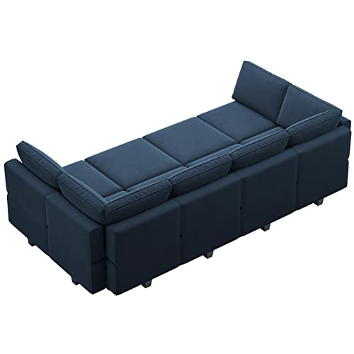 Belffin Modular Velvet Sectional Sofa with Chaise Lounge and Storage, Grey T418154