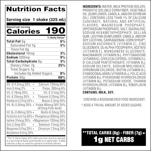 Atkins Strong High Protein Shake, Milk Chocolate, 30g Protein, 12 Count X136