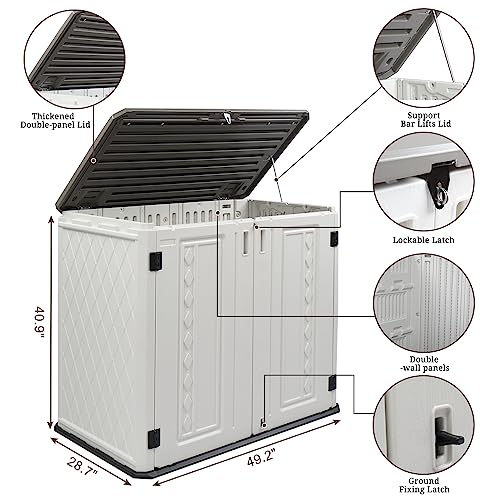 VINGLI Outdoor Storage Shed Resin Cabinet with Lockable Design, White M333440