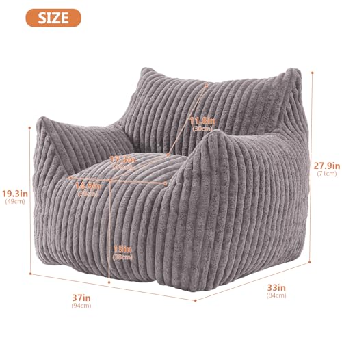 Giant Bean Bag Chair with Filling and Armrests for Adults Teens P241564