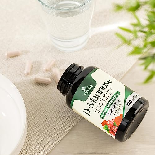 D-Mannose & Cranberry Extract 1350mg, Urinary Tract Health Support, Non-GMO, Vegan - 180 Capsules U539