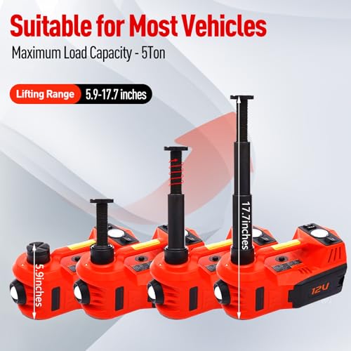 12V 5 Ton Electric Car Jack with Integrated Tire Pump for SUV Truck Sedan X6558