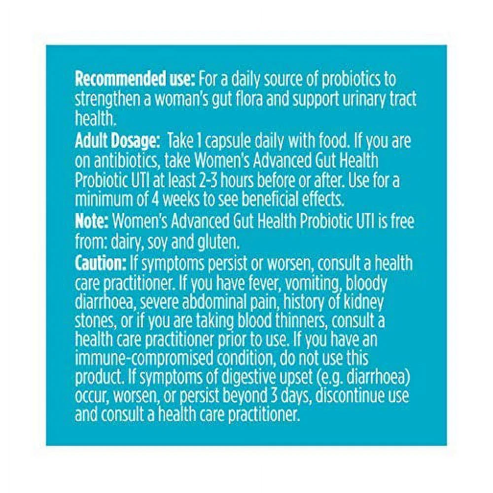GENUINE HEALTH UTI Women's Advanced Gut Health Probiotic, 30 CT Z96753