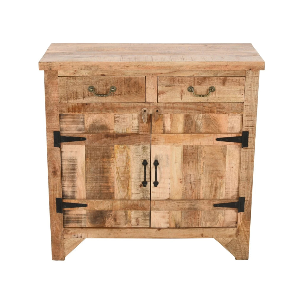 Saltoro Sherpi 39 Inch Mango Wood Console Cabinet with 2 Drawers and 2 Doors G27976