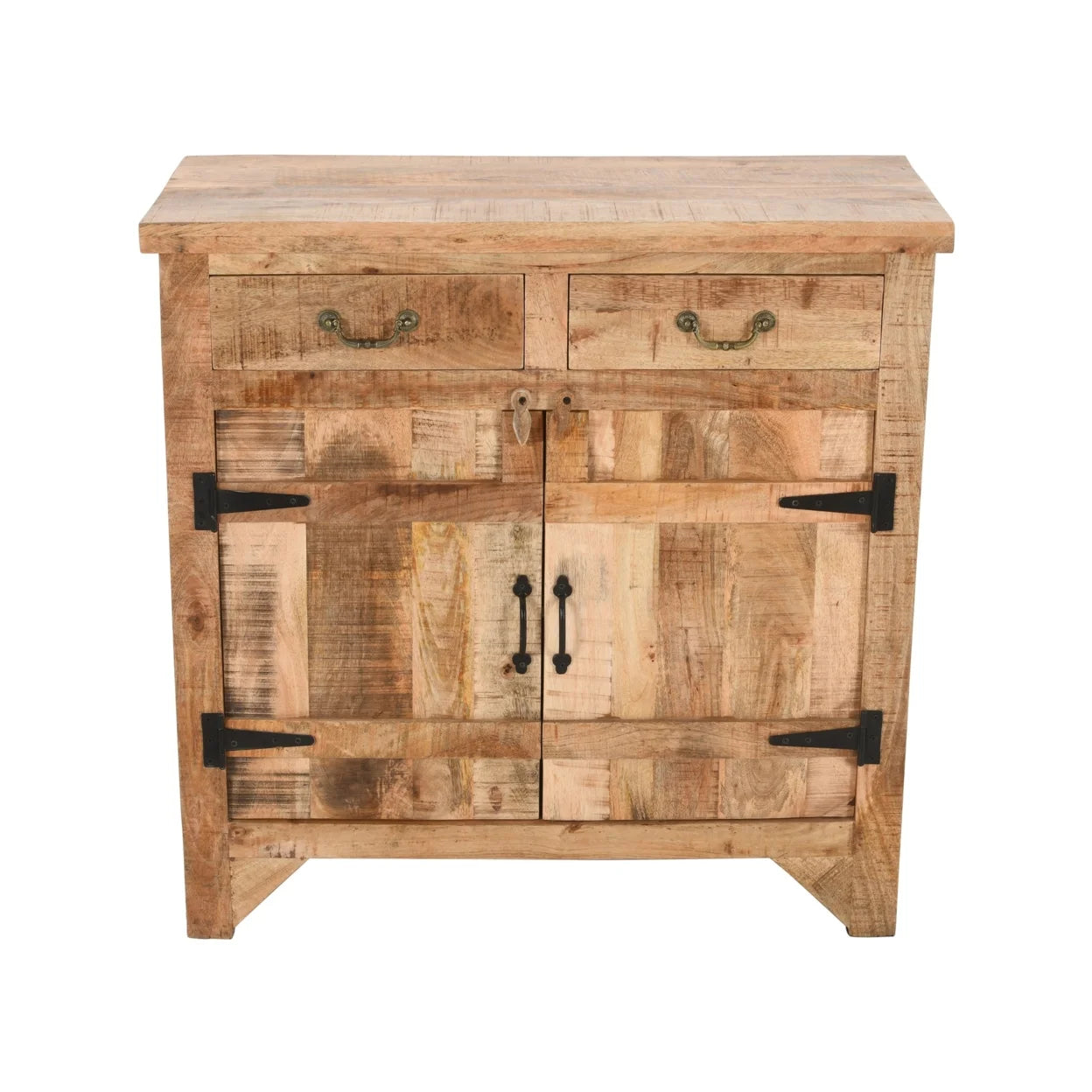 Saltoro Sherpi 39 Inch Mango Wood Console Cabinet with 2 Drawers and 2 Doors G27976