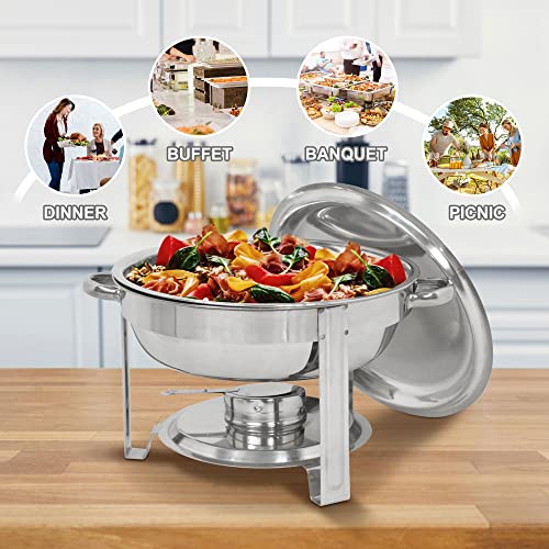 Upgraded 5 Qt Stainless Steel Chafing Dish Set of 2 with Food Pan and Lid H798792