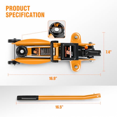 DNA MOTORING Floor Jack 3 Ton Low Profile Heavy Duty Hydraulic Car Jack, Black T11604
