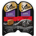 SHEBA Perfect Portions Paté Wet Cat Food Trays (24 Count, 48 Servings), Tender Whitefish and Tuna Entrée, Easy Peel Twin-Pack Trays