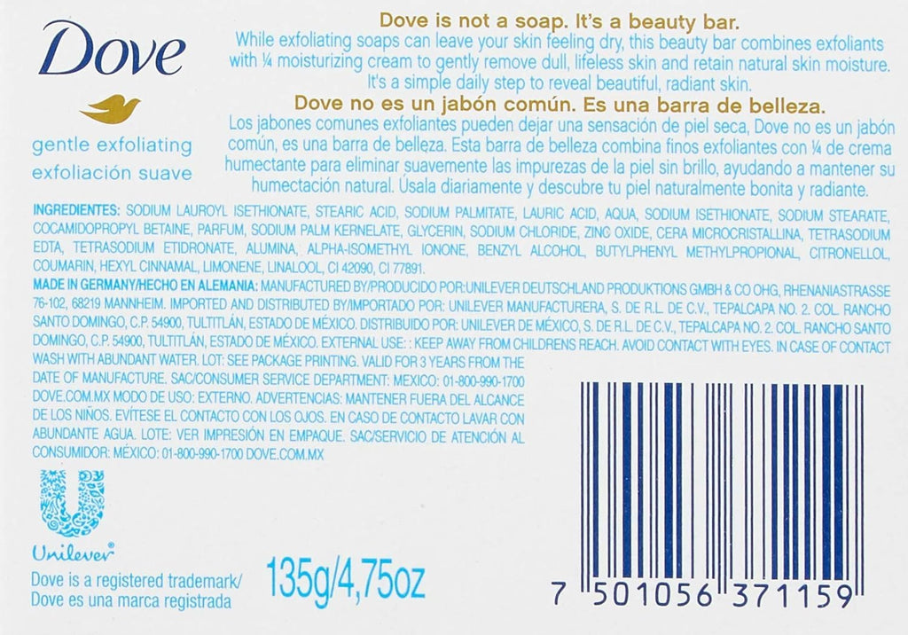 Dove Soap Bar 135G Gentle Exfoliating 8-Pack X683649