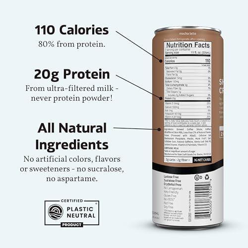 Slate Milk High Protein Dark Chocolate Shake, Lactose Free, 11 fl oz, 12 Cans C31569