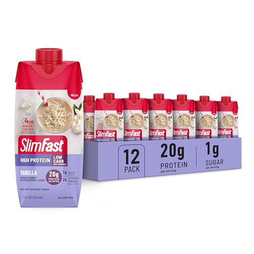 SlimFast Protein Shake, Chocolate, 20g Protein, Meal Replacement, 12 Count R712103