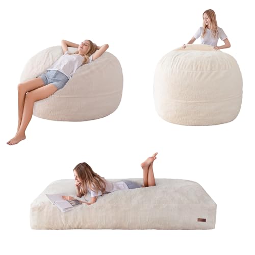 MAXYOYO Giant Bean Bag Chair Bed for Adults, Convertible Floor Sofa G466