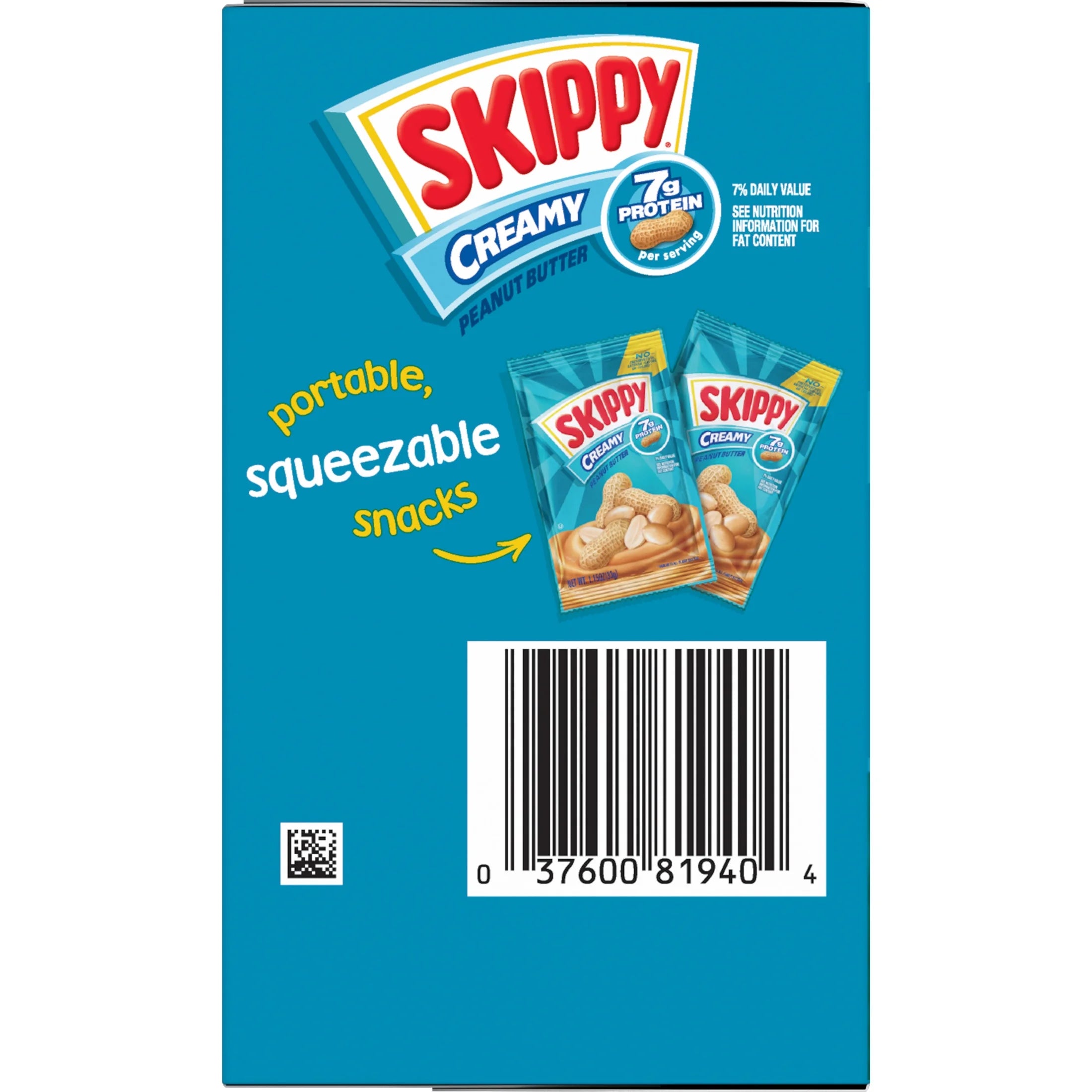 SKIPPY Creamy Peanut Butter Squeeze Packs, 1.15 oz (64 Count) M801702
