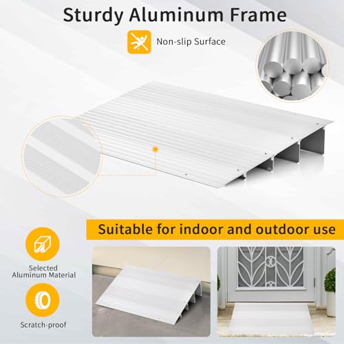 IRONMAX Door Threshold Ramp, 3" Rise Aluminum Entry Ramp for Wheelchairs H148247