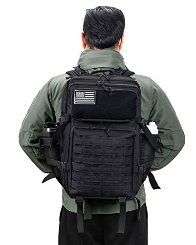 QT&QY Military Tactical Backpack for Men with Bottle Holder B546