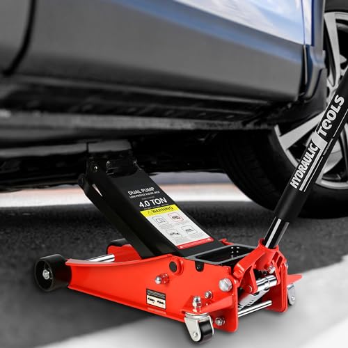 Pvillez Floor Jack, Heavy Duty Hydraulic Low Profile Steel Racing Jack, 2 Ton Capacity Blue H10635