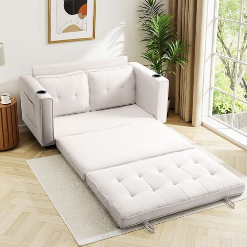 Loveseat Sleeper Sofa Bed Convertible Futon Couch Dark Blue Y2868