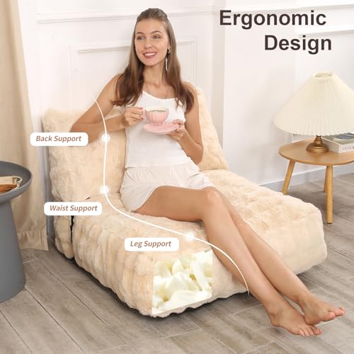 Comfy Lazy Floor Sofa Bean Bag Chair for Adults, Brown B5496