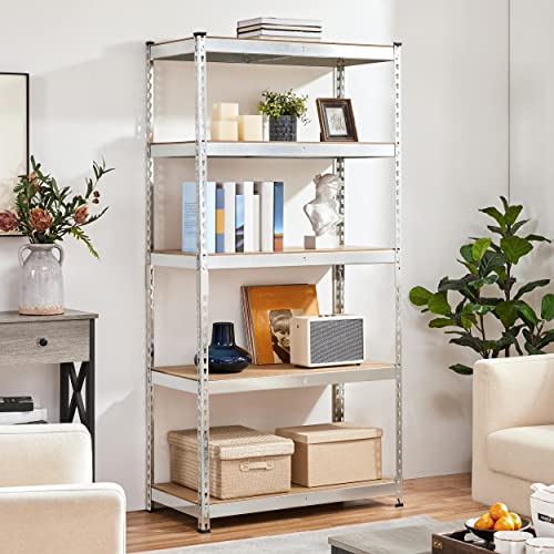 Yaheetech 5-Tier Heavy Duty Garage Shelving Unit, Adjustable Metal Storage Rack, Blue J339478