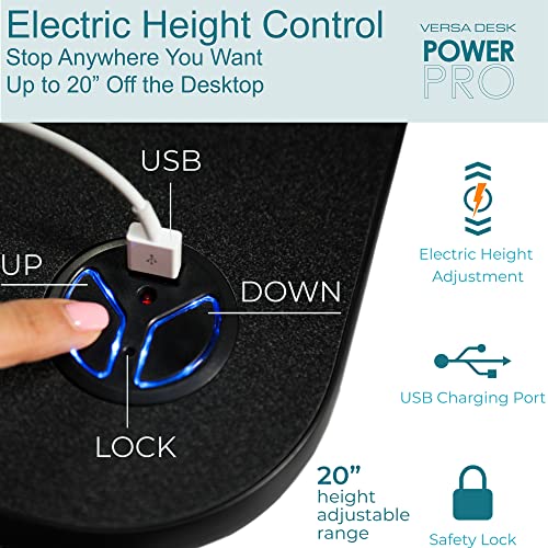 VERSADESK PowerPro™ 36 Inch Electric Standing Desk Converter, Black H627
