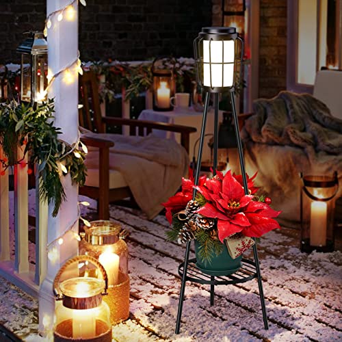 2 Pack Solar Lights Outdoor with Plant Stands - Metal Tripod Patio Decor M835880