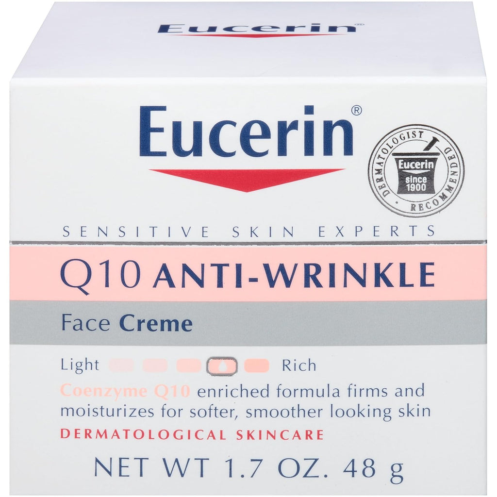 Eucerin Q10 Anti Wrinkle Face Cream & Night Cream Set for Sensitive Skin, 1.7 Oz Each R9325