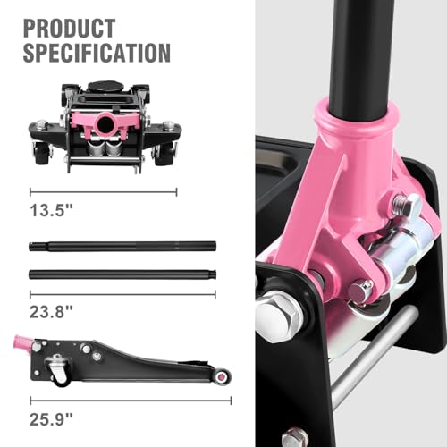 DNA MOTORING Floor Jack 3 Ton Low Profile Heavy Duty Hydraulic Car Jack, Black T11604